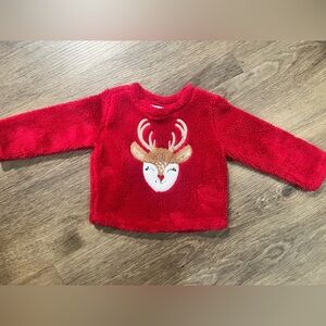 The Children's Place Red Fuzzy Reindeer Sweater